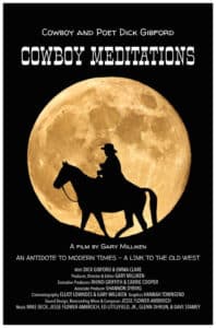 Flier with the sillouette of a man riding a horse illuminated by a full moon